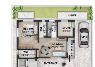 Delta Infra Heights Grove 1 BHK Floor Plan