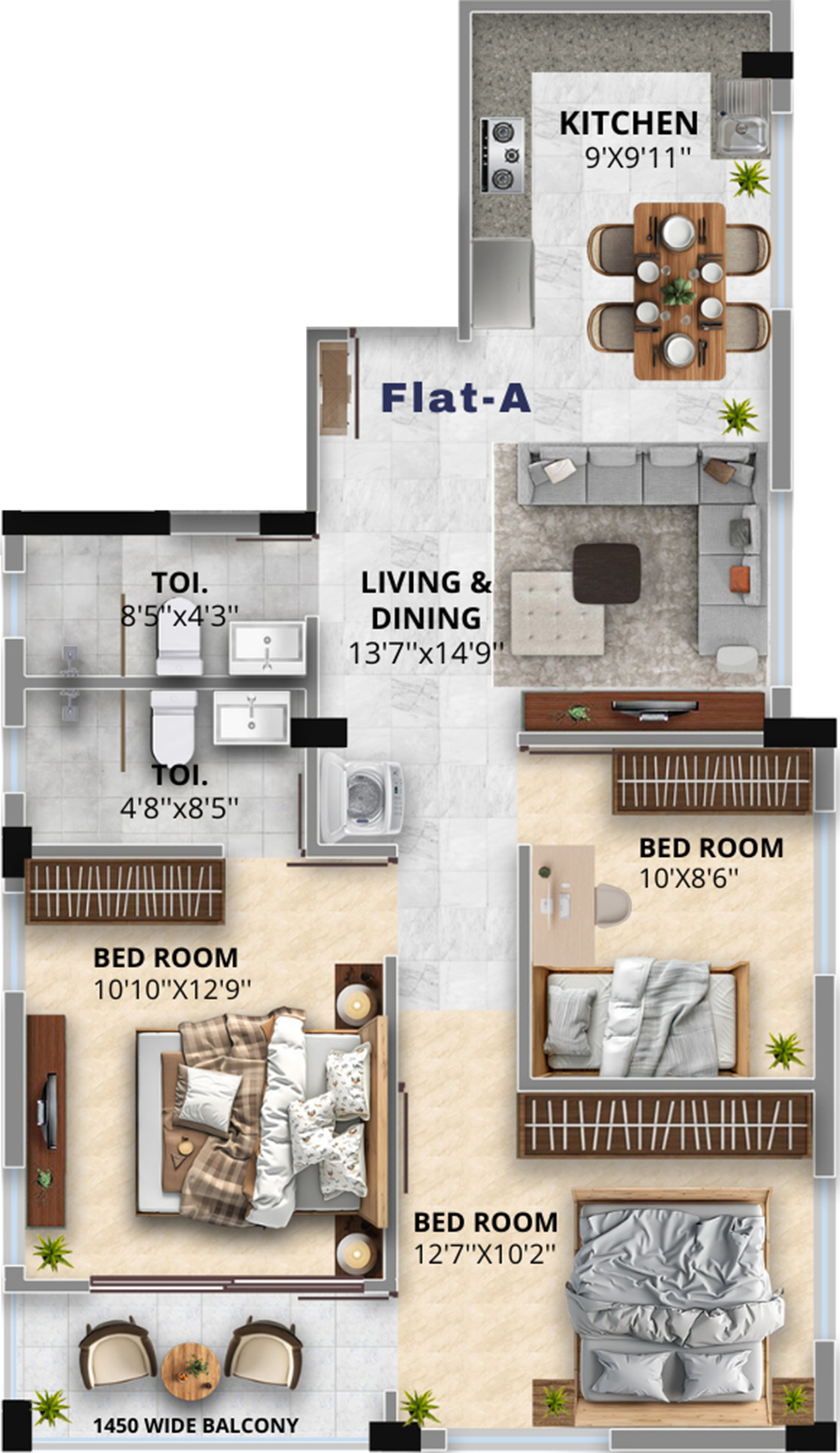 Delta Infra Heights Utsav 3 BHK Floor Plan